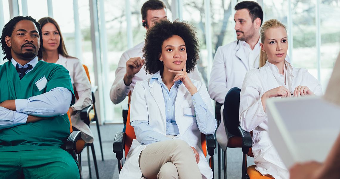 med students listening to a lecture